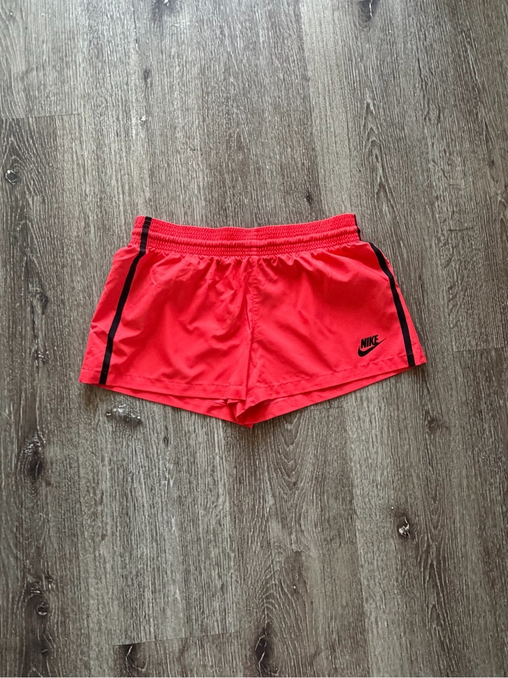 Nike Women's Neon Pink Athletic Shorts with Black Trim